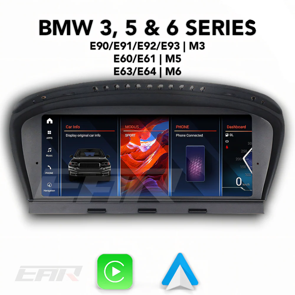 BMW iDrive 8 Android 13.0 3, 5 & 6 Series Multimedia 8.8" Touchscreen Display + Built-In Wireless Carplay & Android Auto | 2003 - 2012 | LHD/RHD