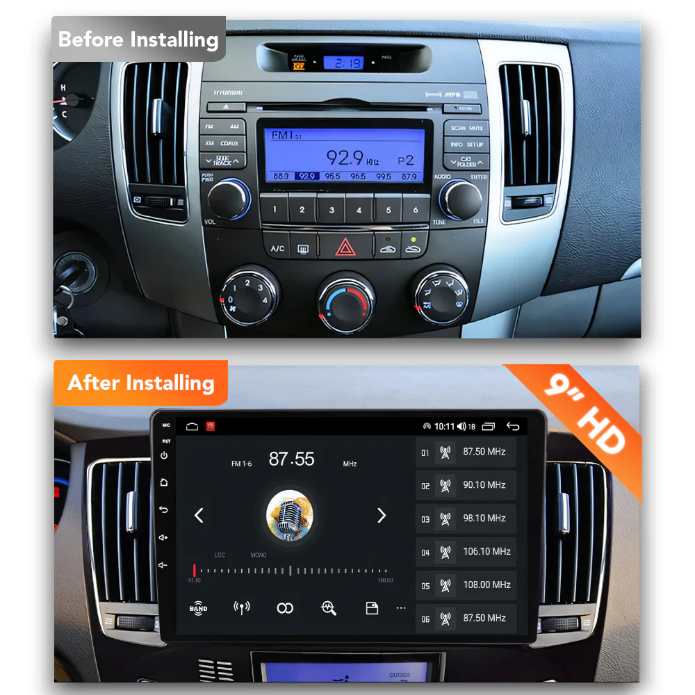 Hyundai Sonota (2008 - 2010) Multimedia 9" Touchscreen Display + Built-In Wireless Carplay & Android Auto - Image 6